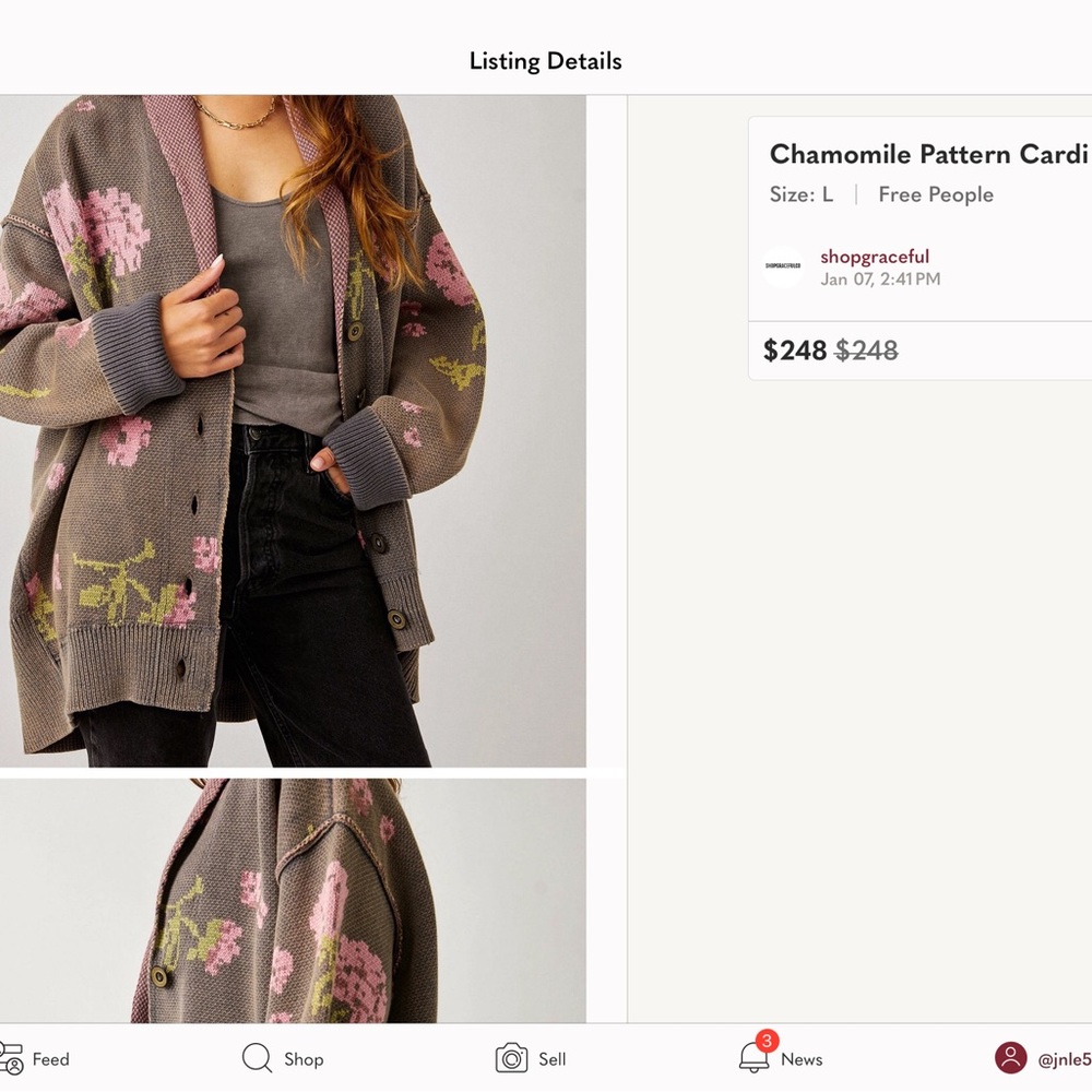 FP Autumn Chamomile Pattern Cardi - Free People